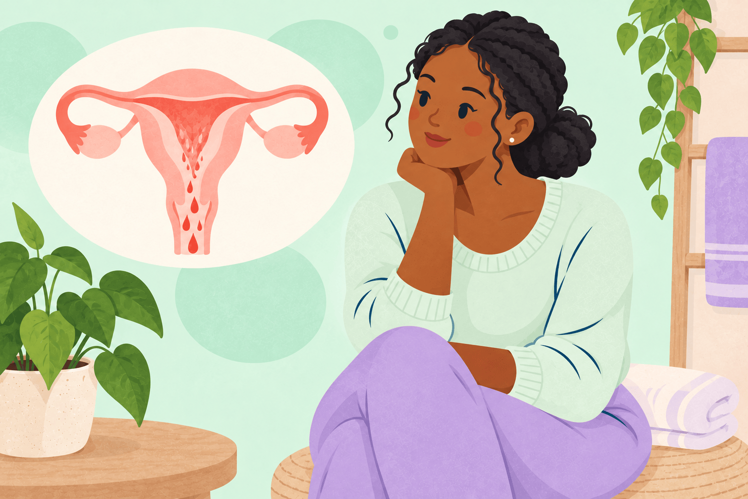 Illustration about menstrual bleeding