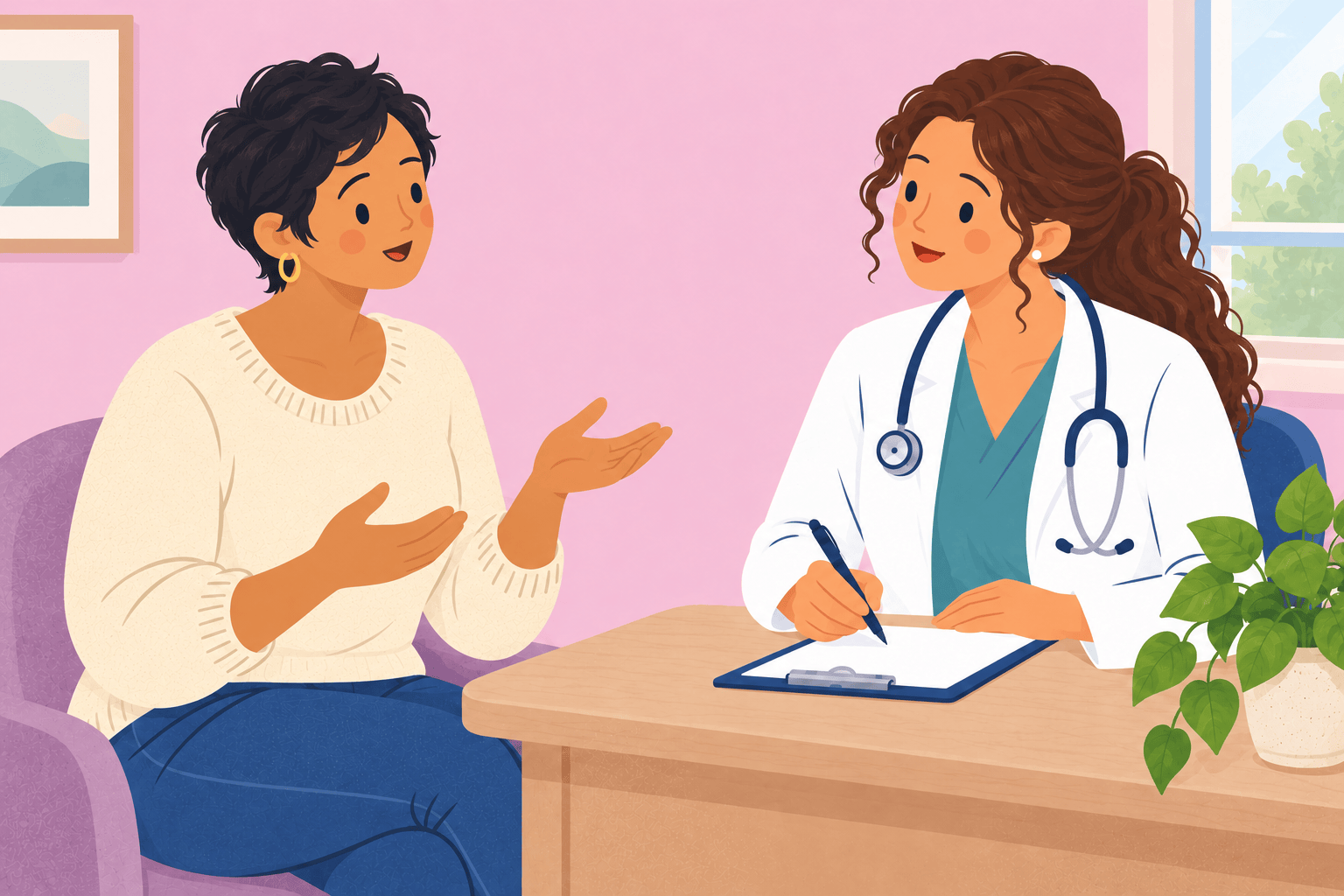 Illustration about menstrual health appointments