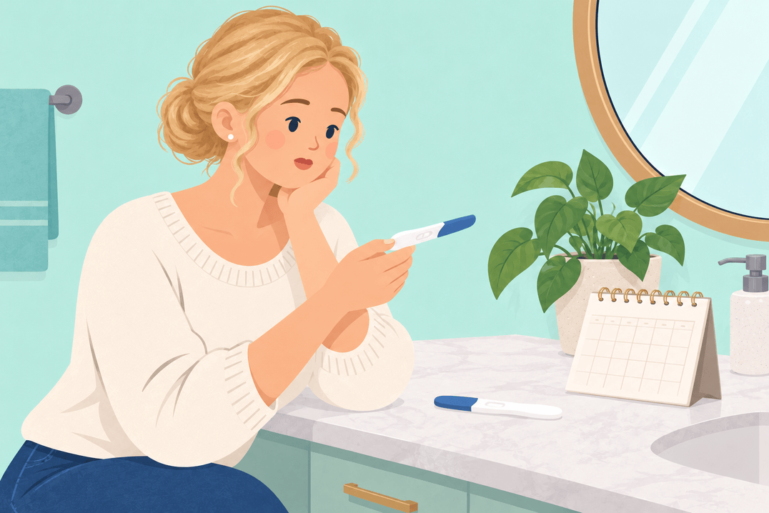 Illustration about missed period with negative pregnancy test