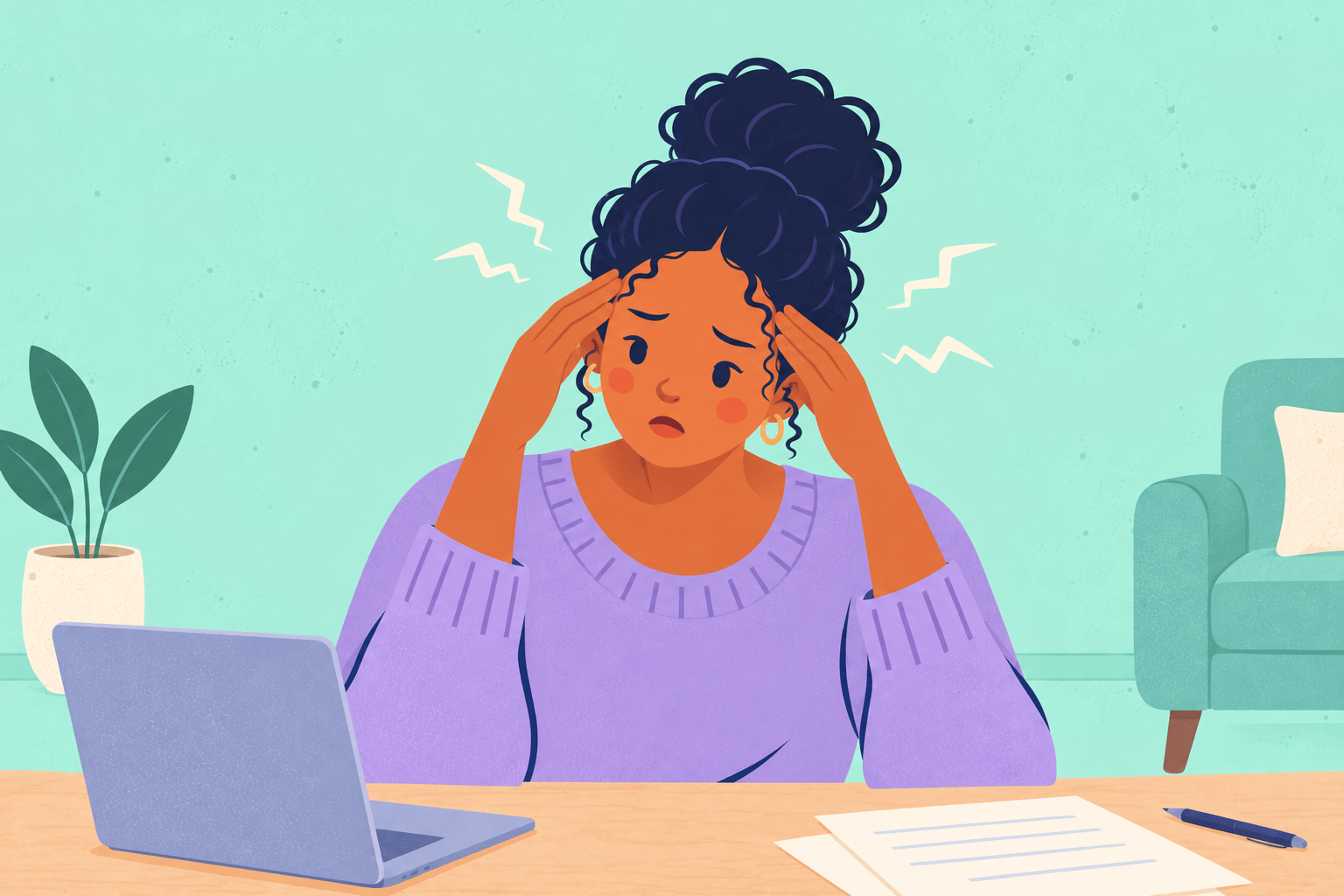 Illustration about stress and delayed periods