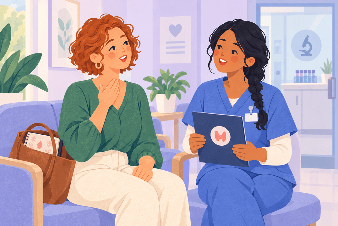 Illustration about irregular periods and thyroid problems