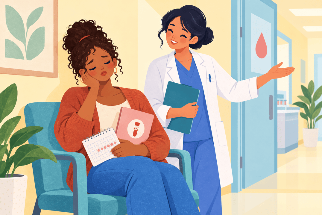Illustration about heavy periods and anemia