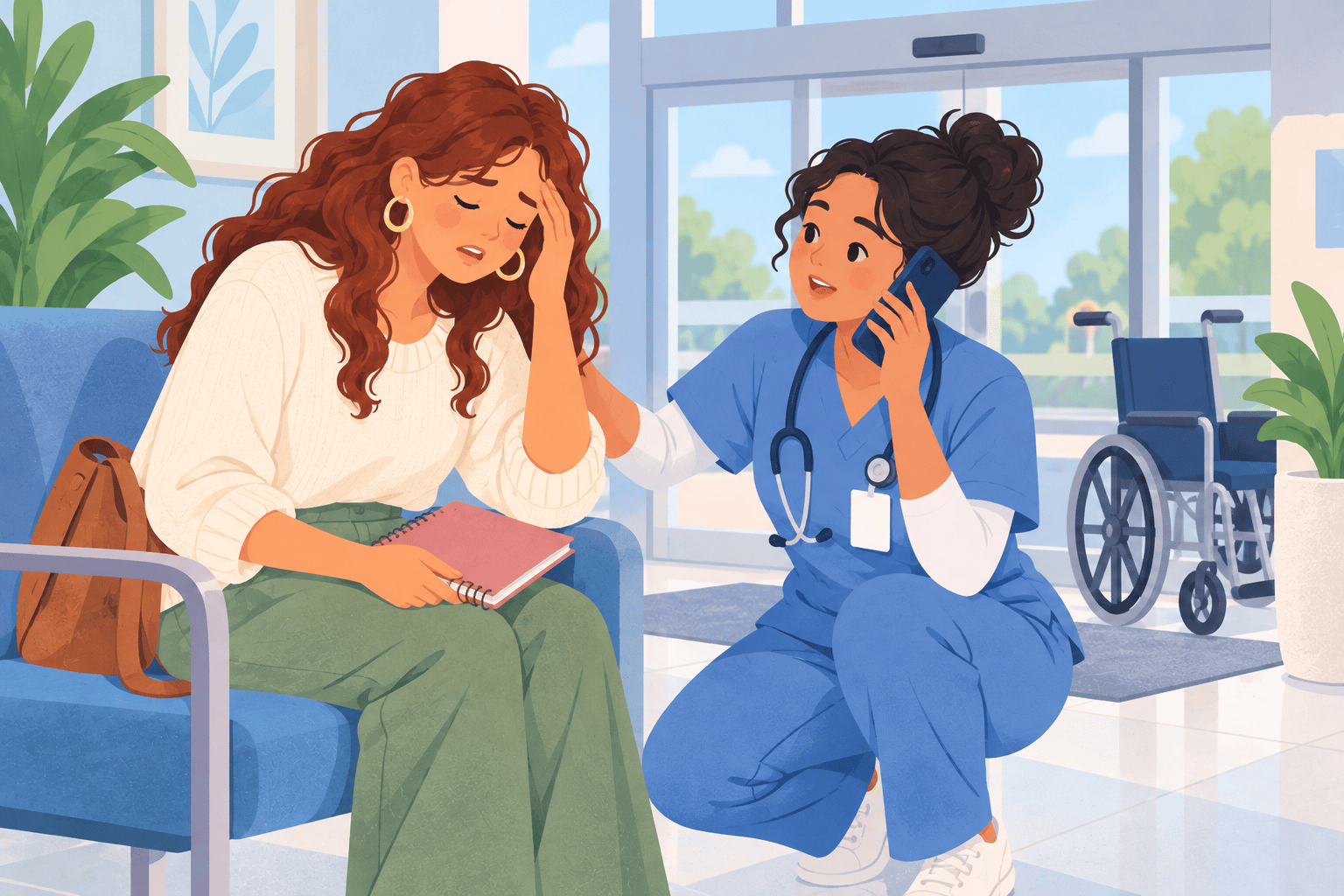 Illustration about heavy periods with dizziness