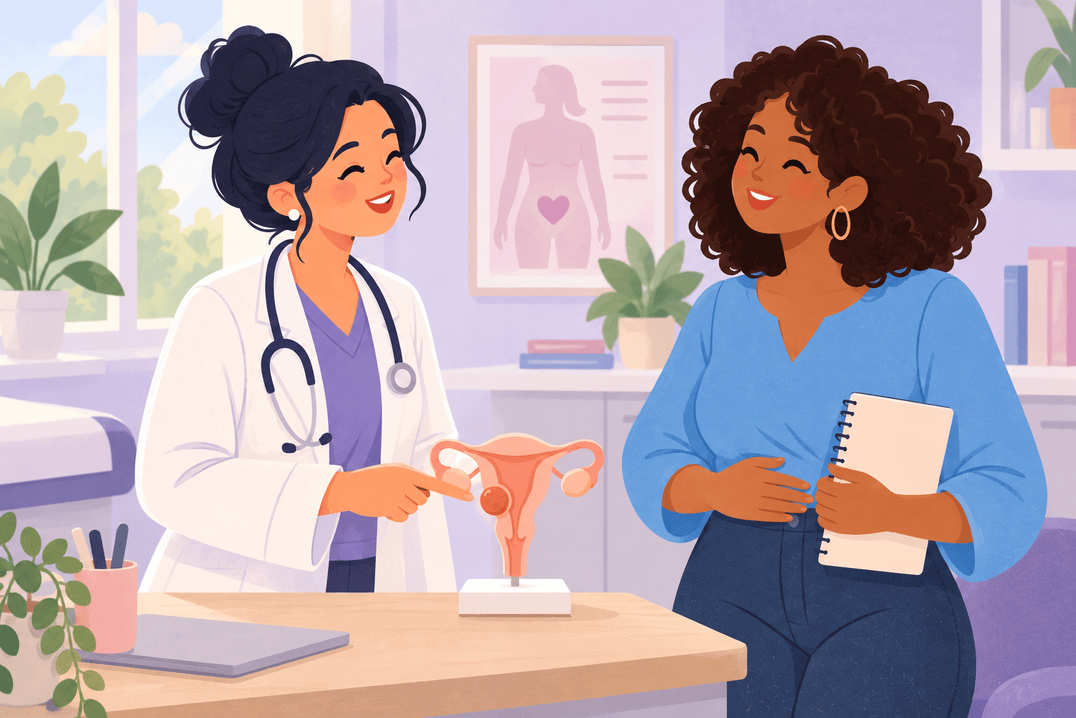 Illustration about heavy periods and fibroids