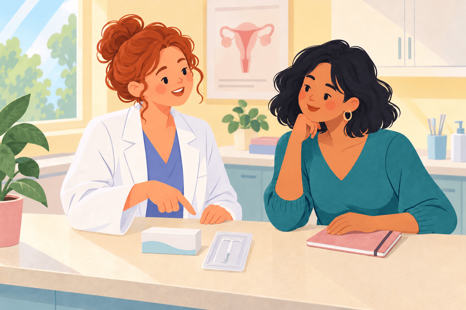 Illustration about hormonal treatment for heavy bleeding