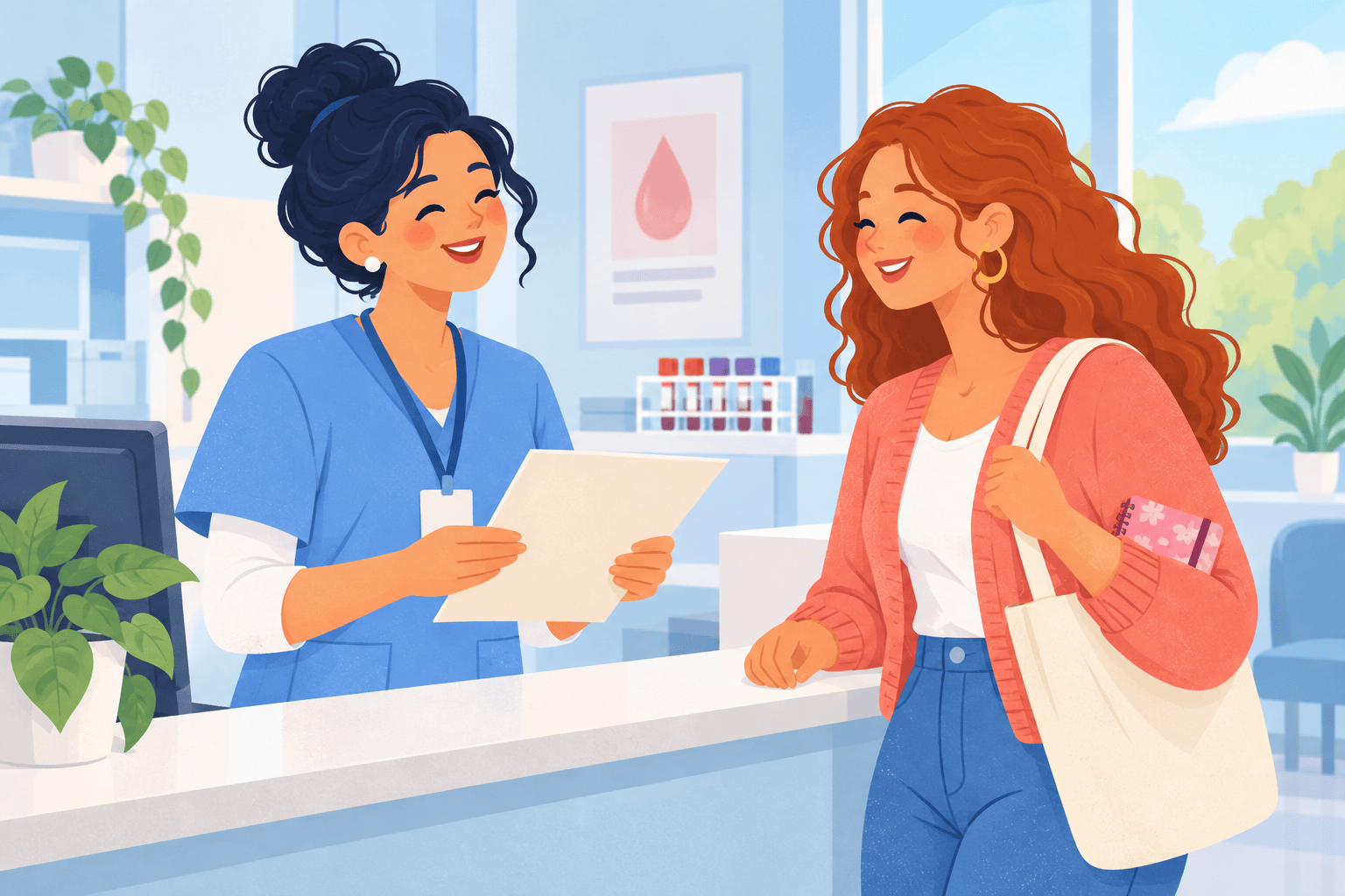 Illustration about blood tests for heavy periods