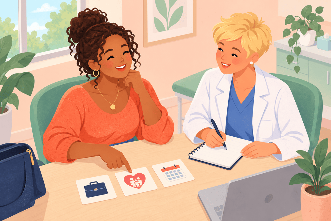 Illustration about heavy period treatment choices