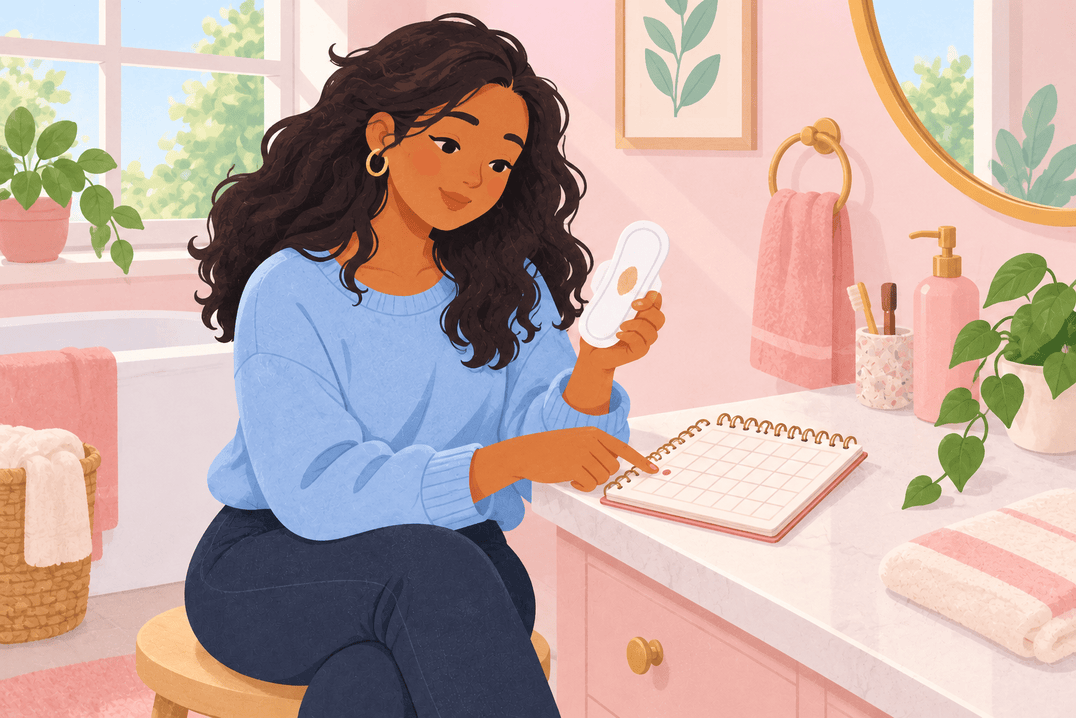 Illustration about brown spotting before a period