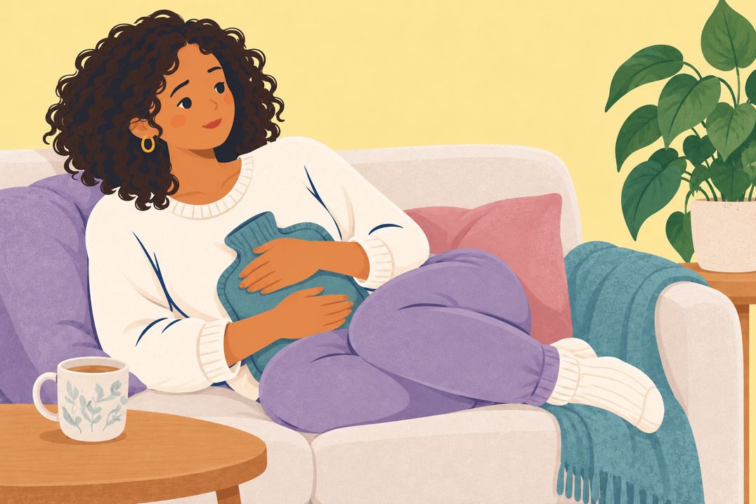 Illustration about period cramps