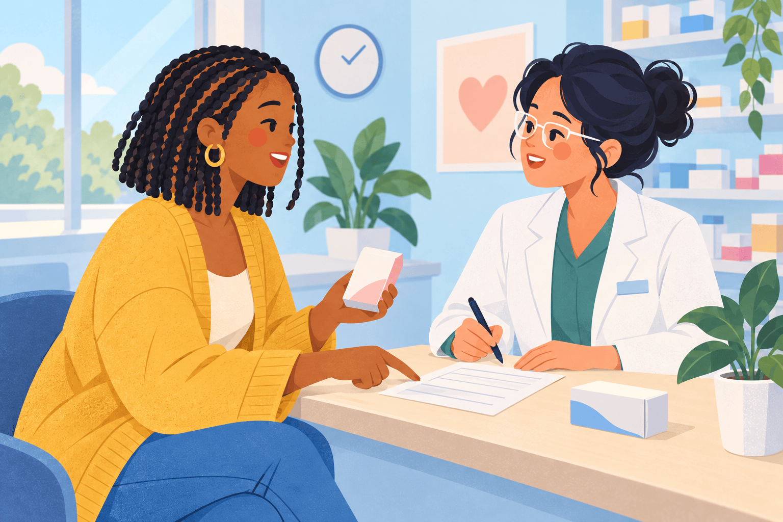 Illustration about painkillers for period pain