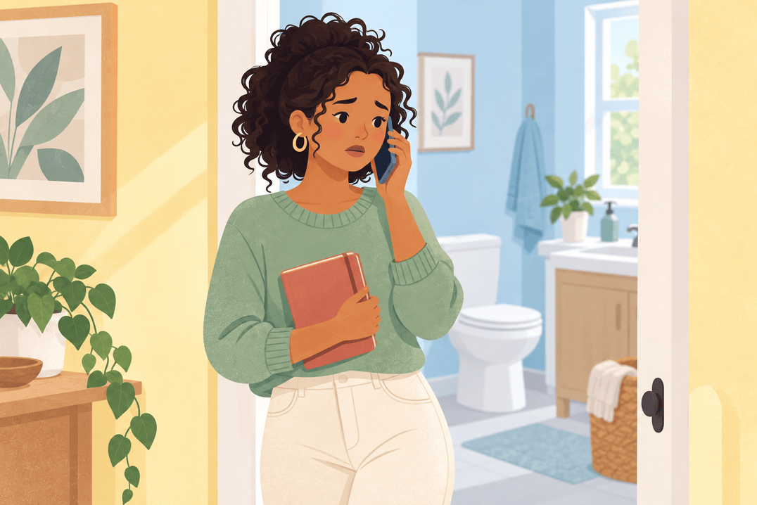 Illustration about period pain during bowel movements
