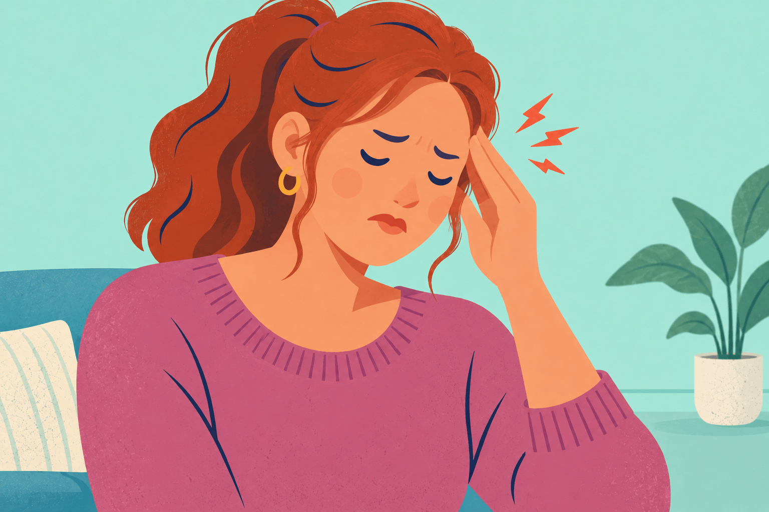 Illustration about headaches before your period