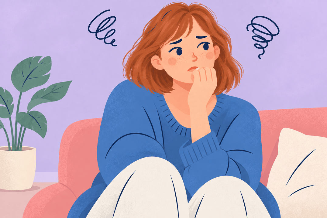 Illustration about pms and anxiety