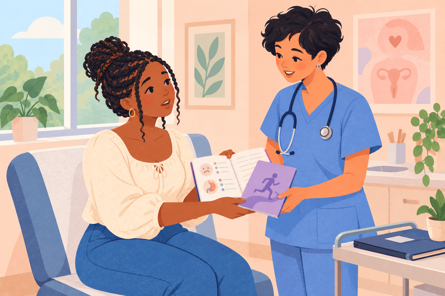 Illustration about pms treatment options