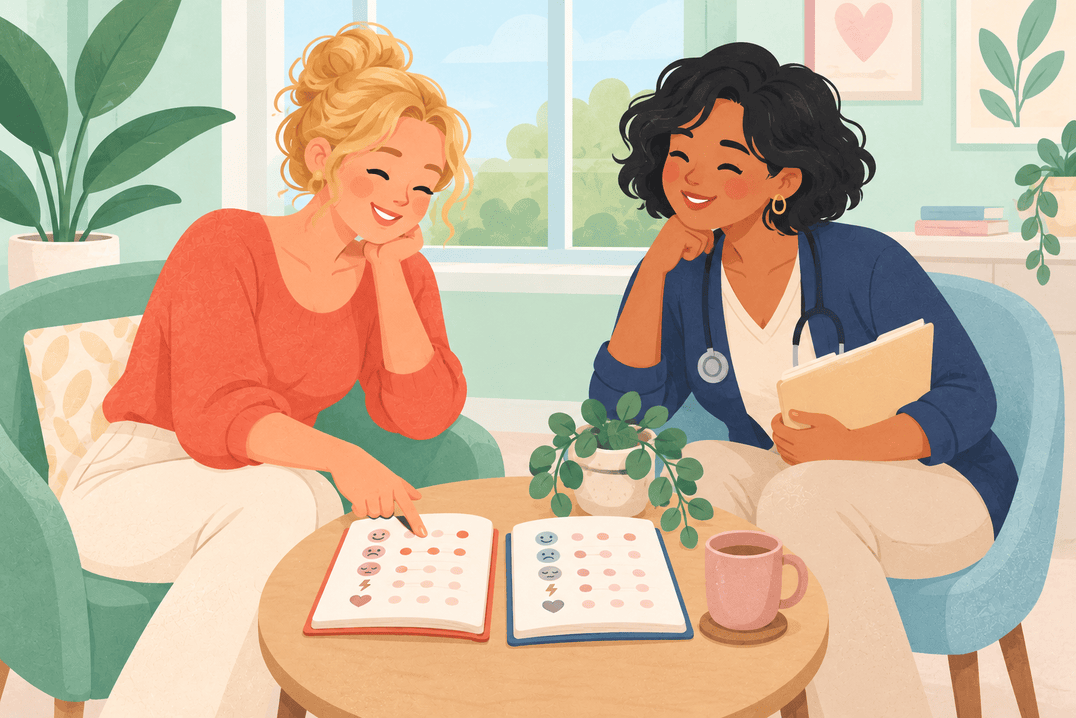 Illustration about premenstrual symptom tracking