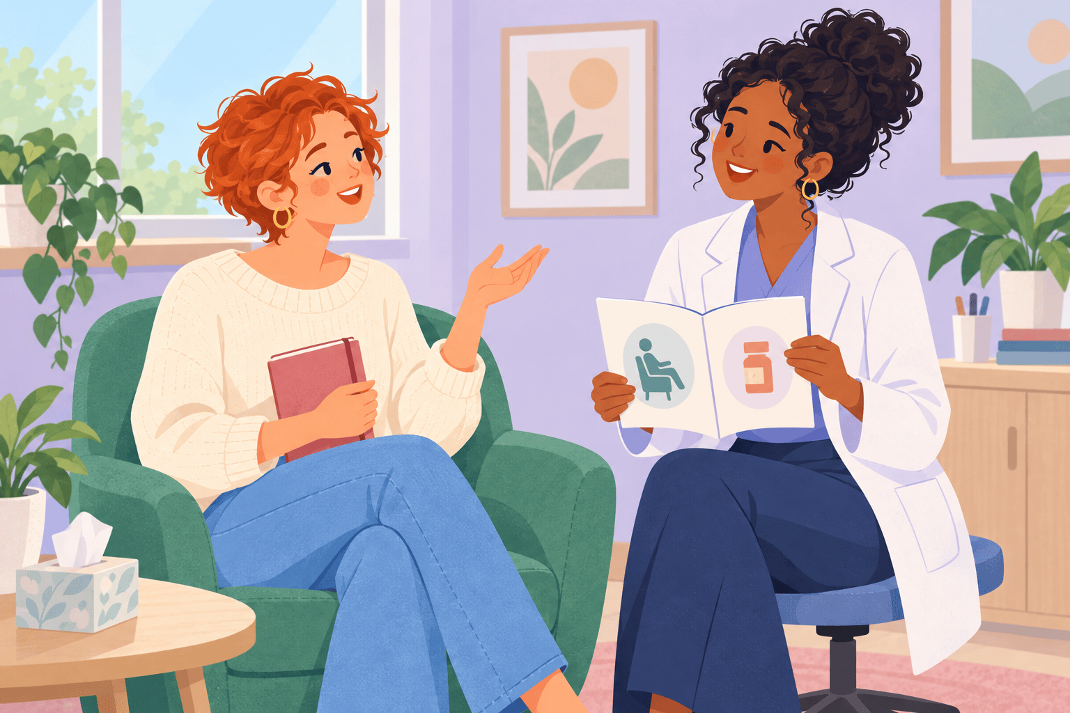 Illustration about pmdd treatment