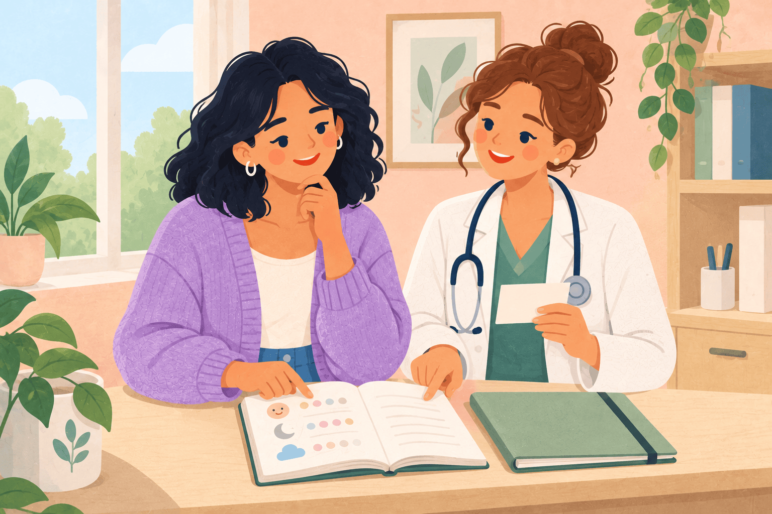 Illustration about pmdd follow-up visits