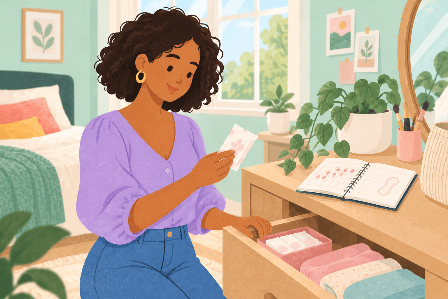 Illustration about discharge before your period
