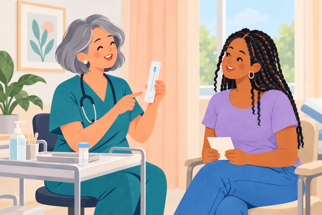 Illustration about vaginal swab tests