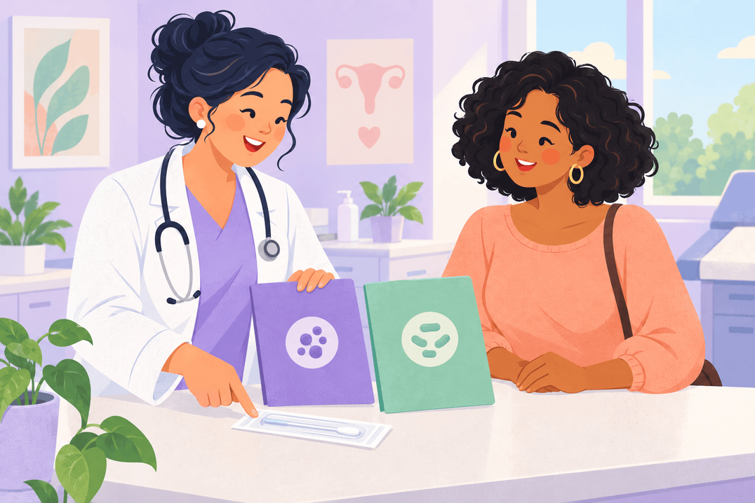 Illustration about thrush versus bacterial vaginosis