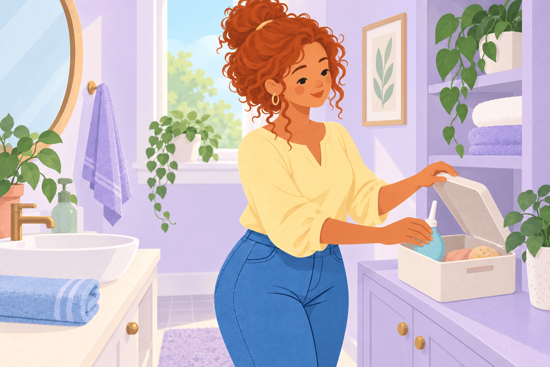 Illustration about vaginal douching