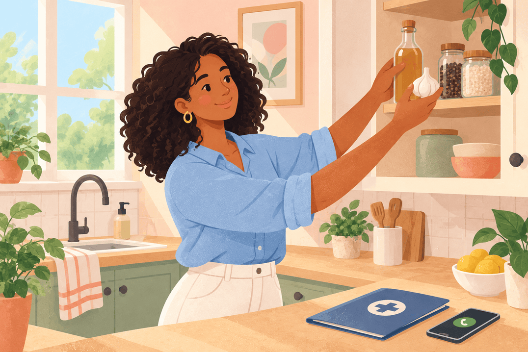 Illustration about home remedies for vaginal infections