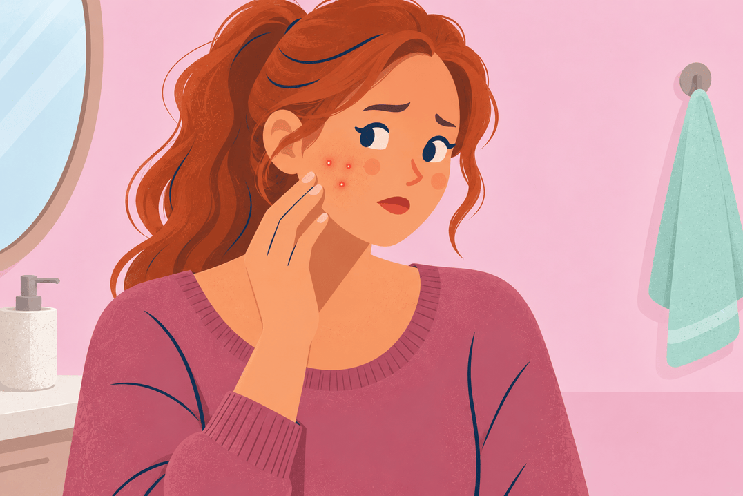 Illustration about pcos and acne