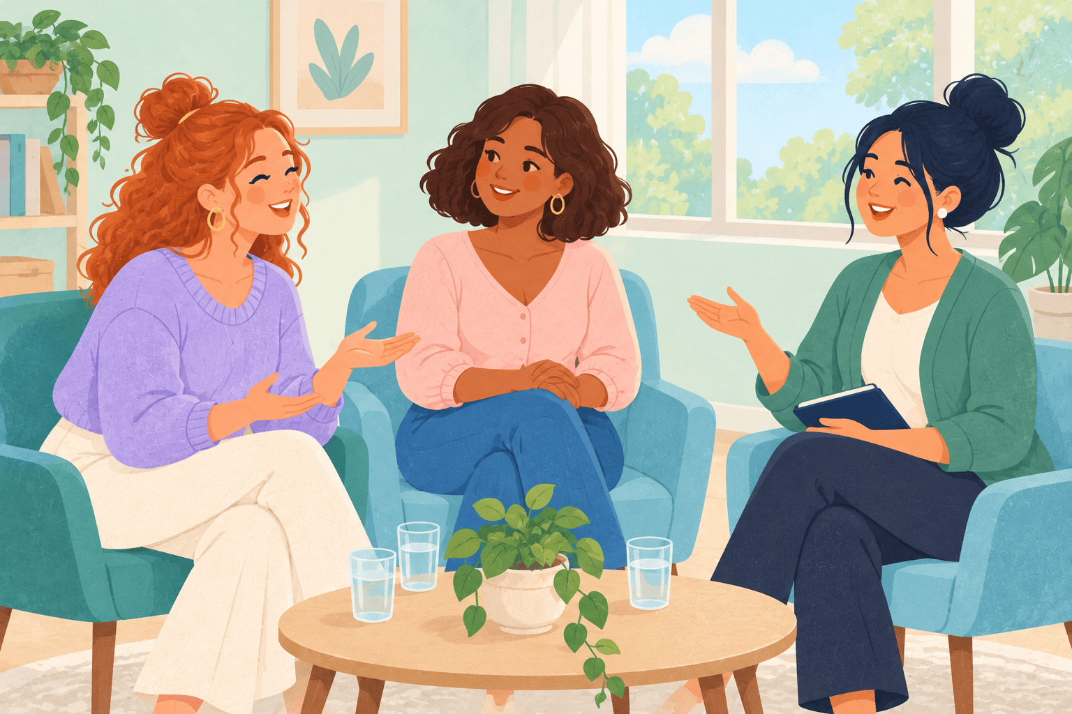 Illustration about pcos and mental health