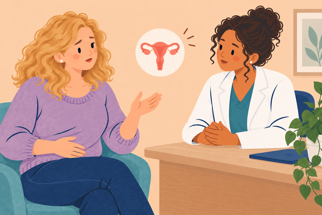 Illustration about endometriosis symptoms