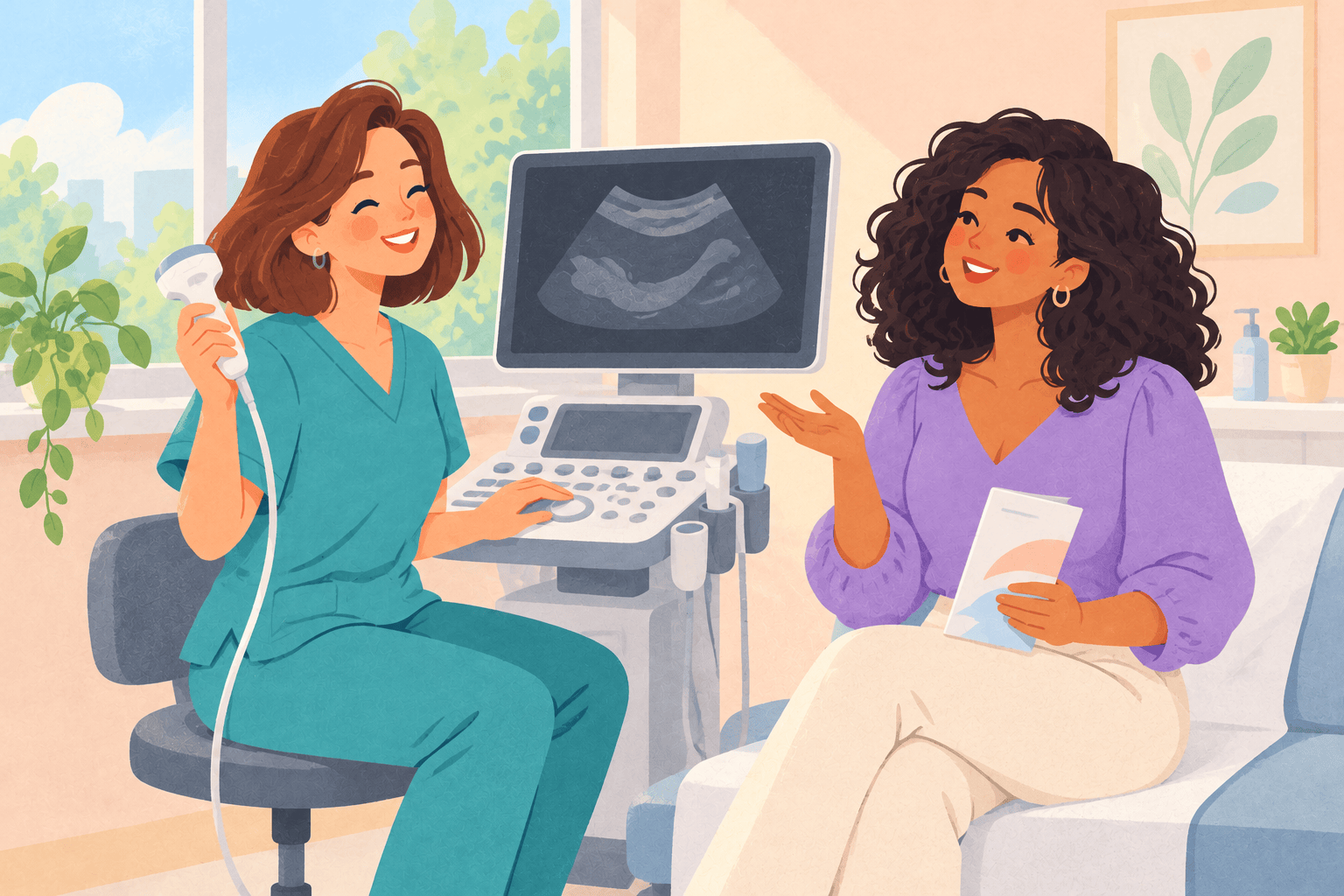 Illustration about ultrasound for endometriosis