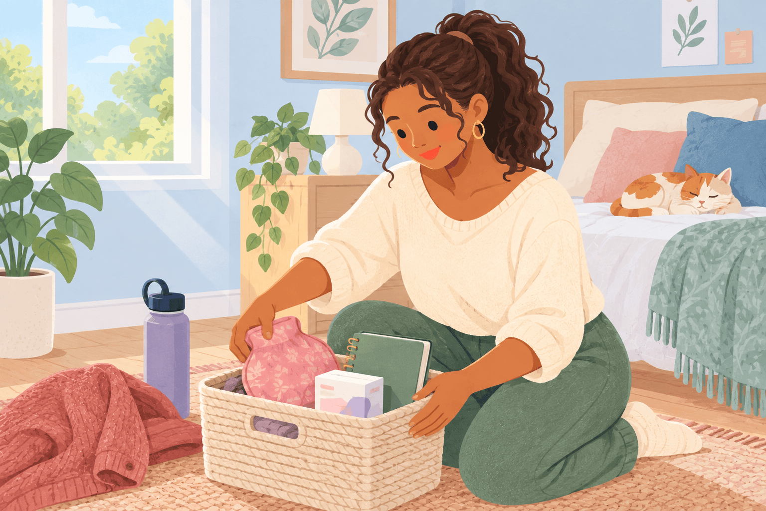 Illustration about endometriosis flares