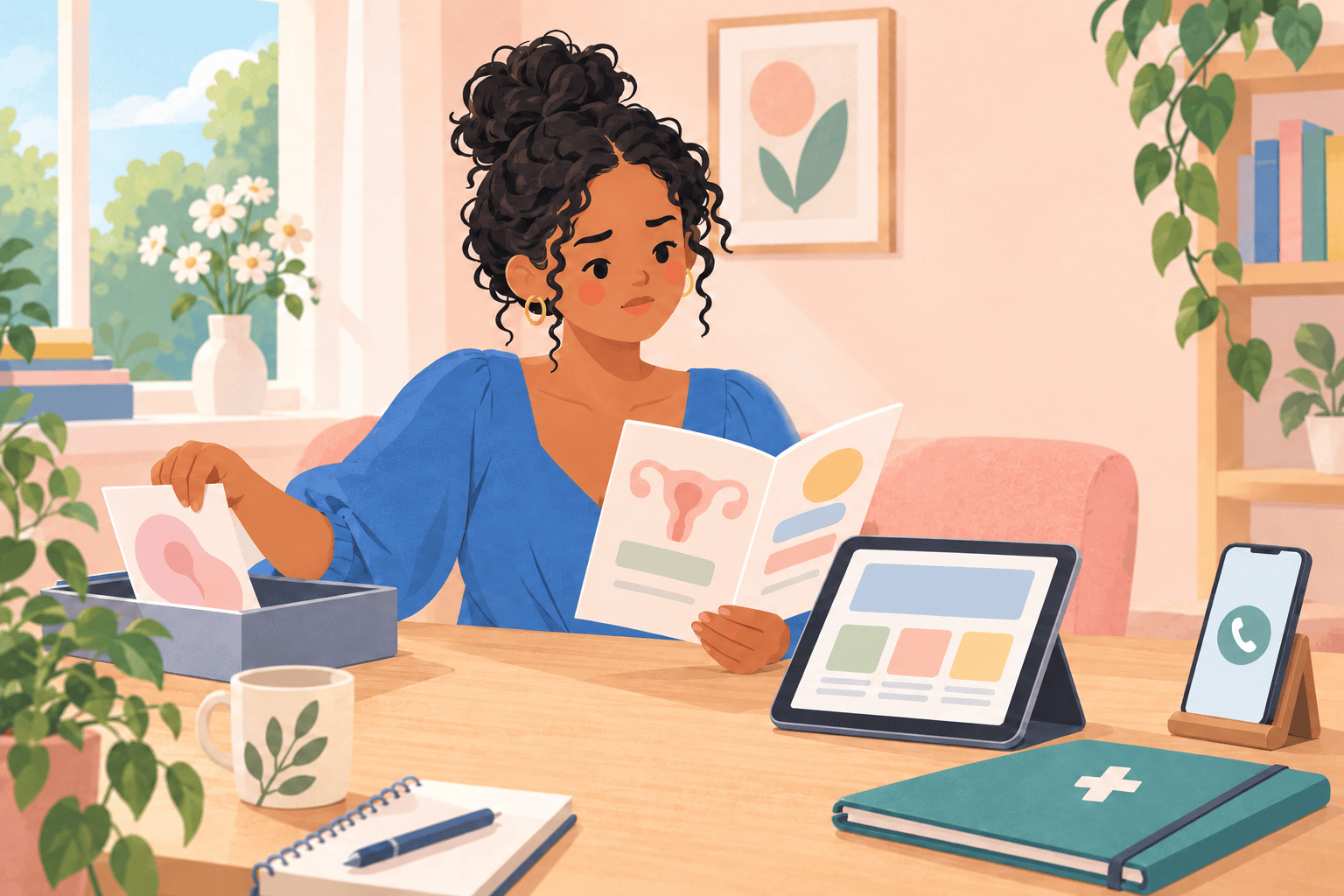 Illustration about endometriosis myths