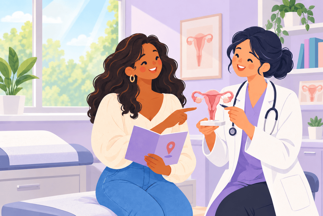 Illustration about fibroid types