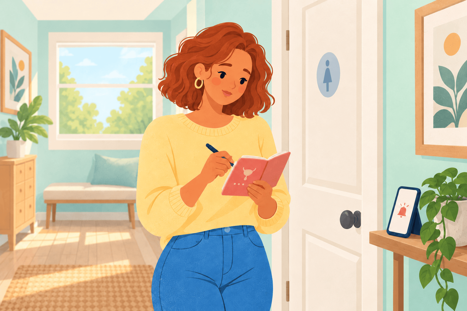 Illustration about fibroids and frequent urination