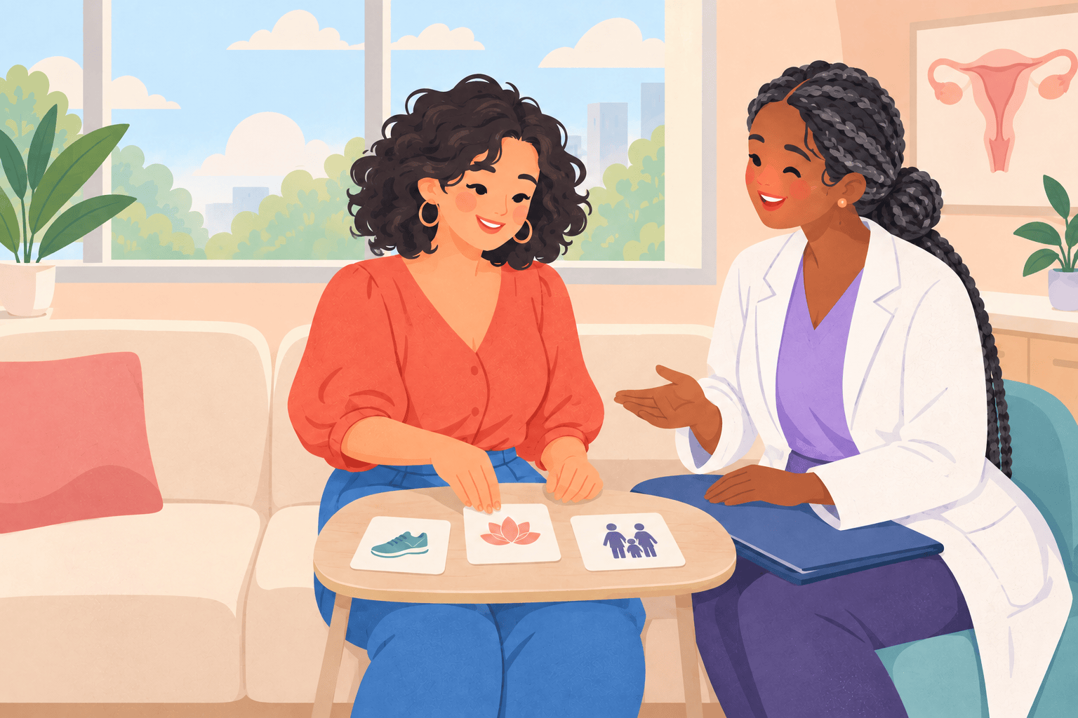 Illustration about fibroid treatment choices