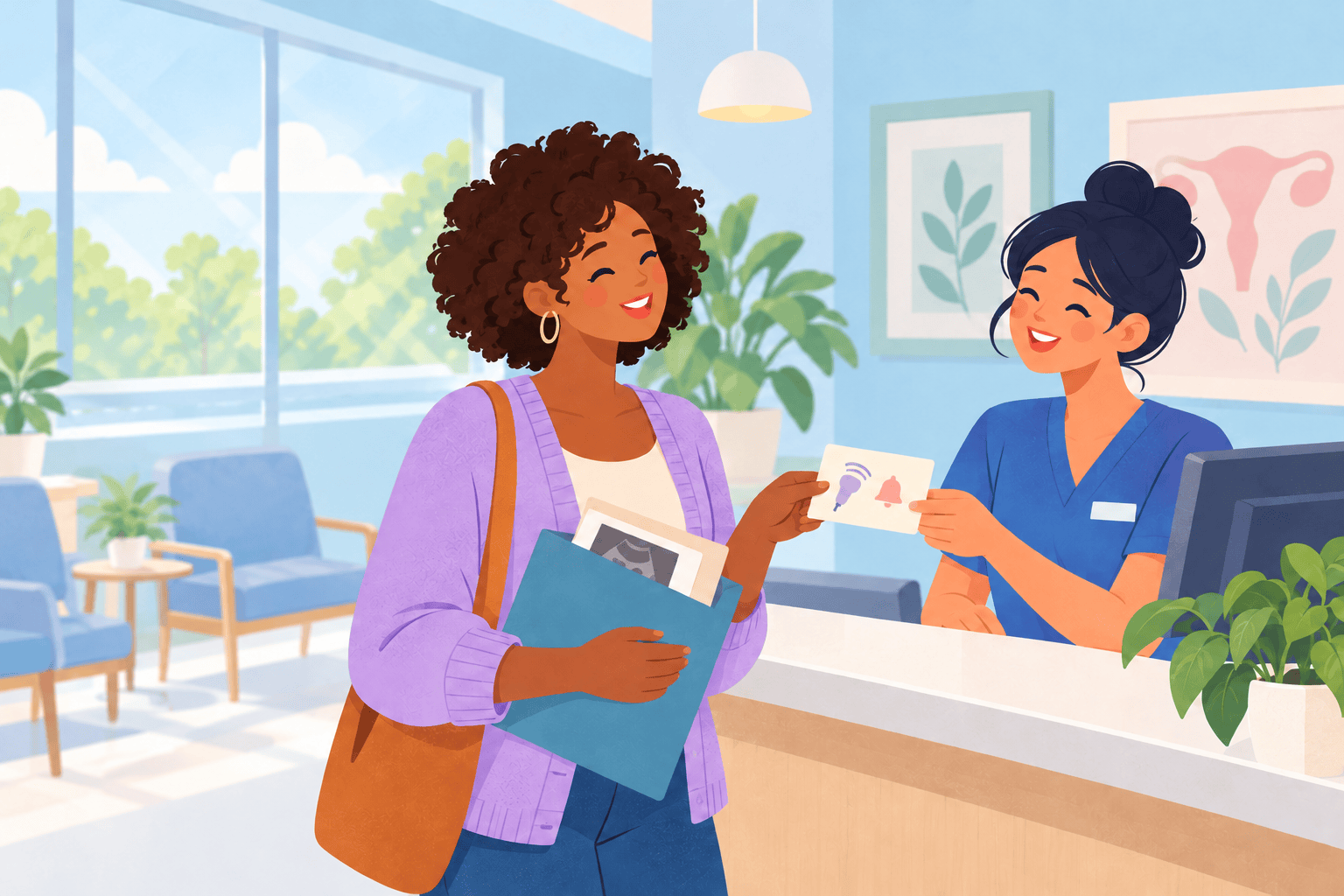 Illustration about fibroid monitoring