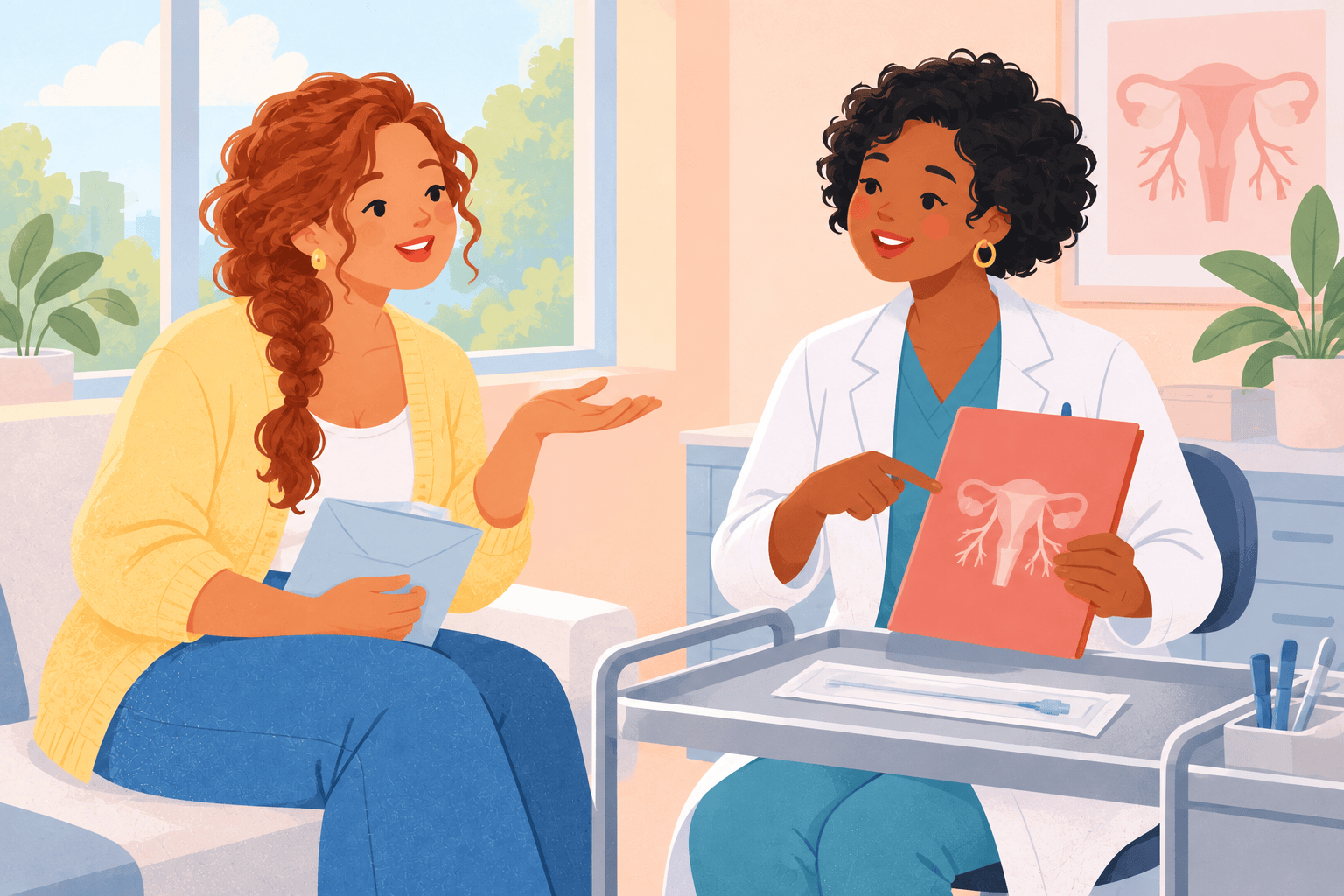 Illustration about uterine artery embolization