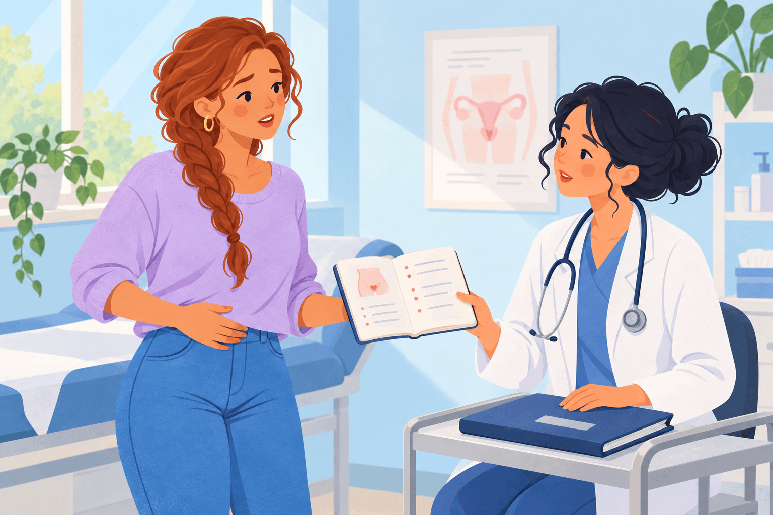 Illustration about pelvic pain after an infection