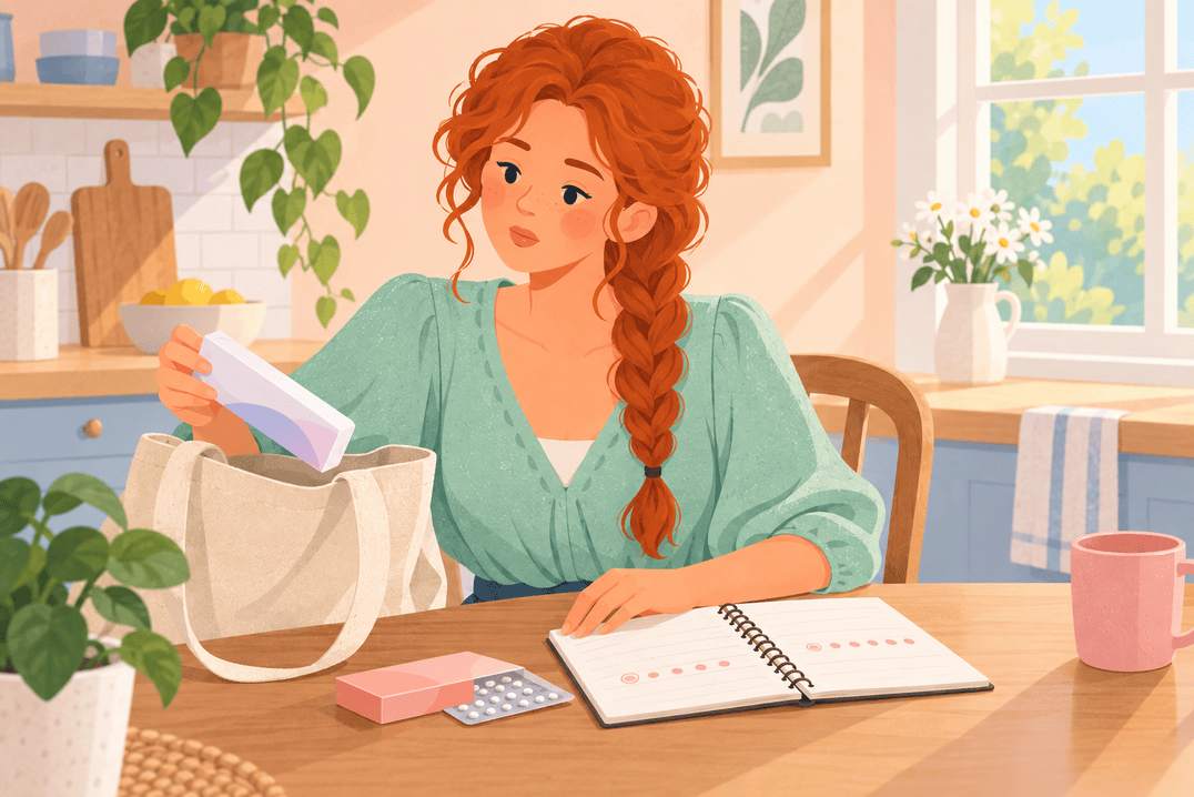 Illustration about no bleeding during a pill break