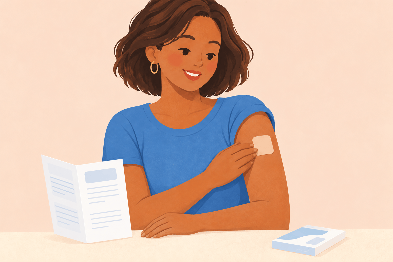 Illustration about contraceptive patches