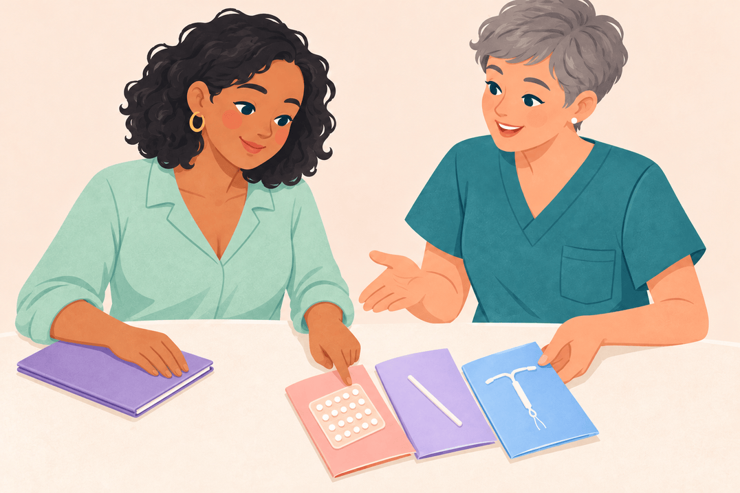 Illustration about contraception without estrogen