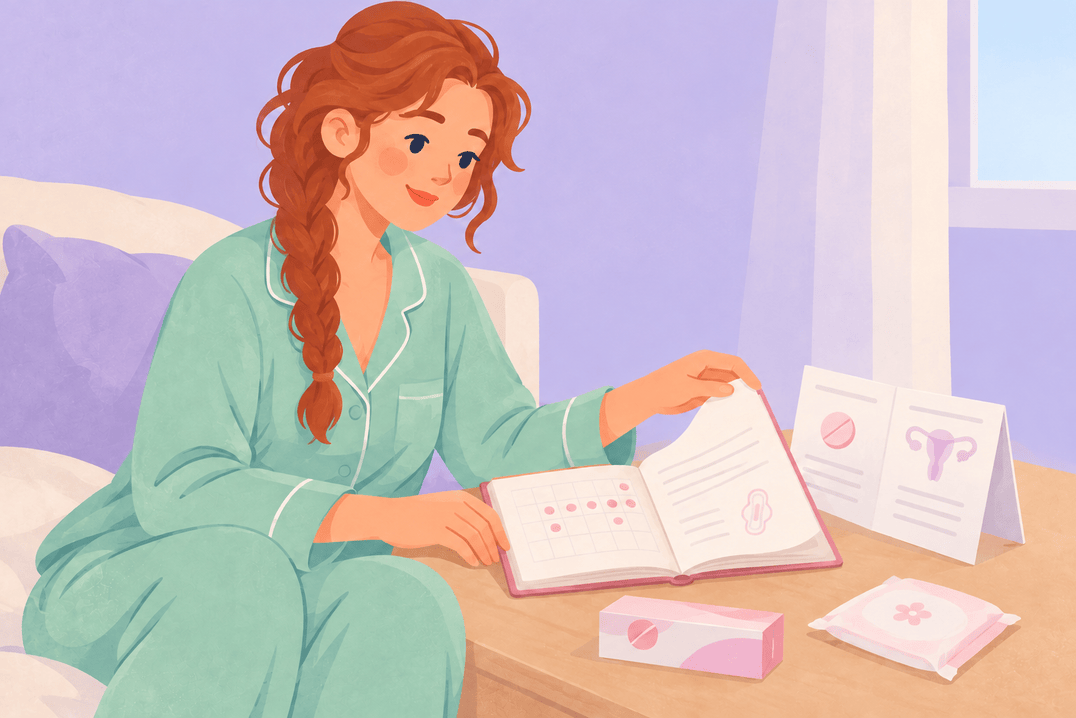 Illustration about morning-after pills and periods