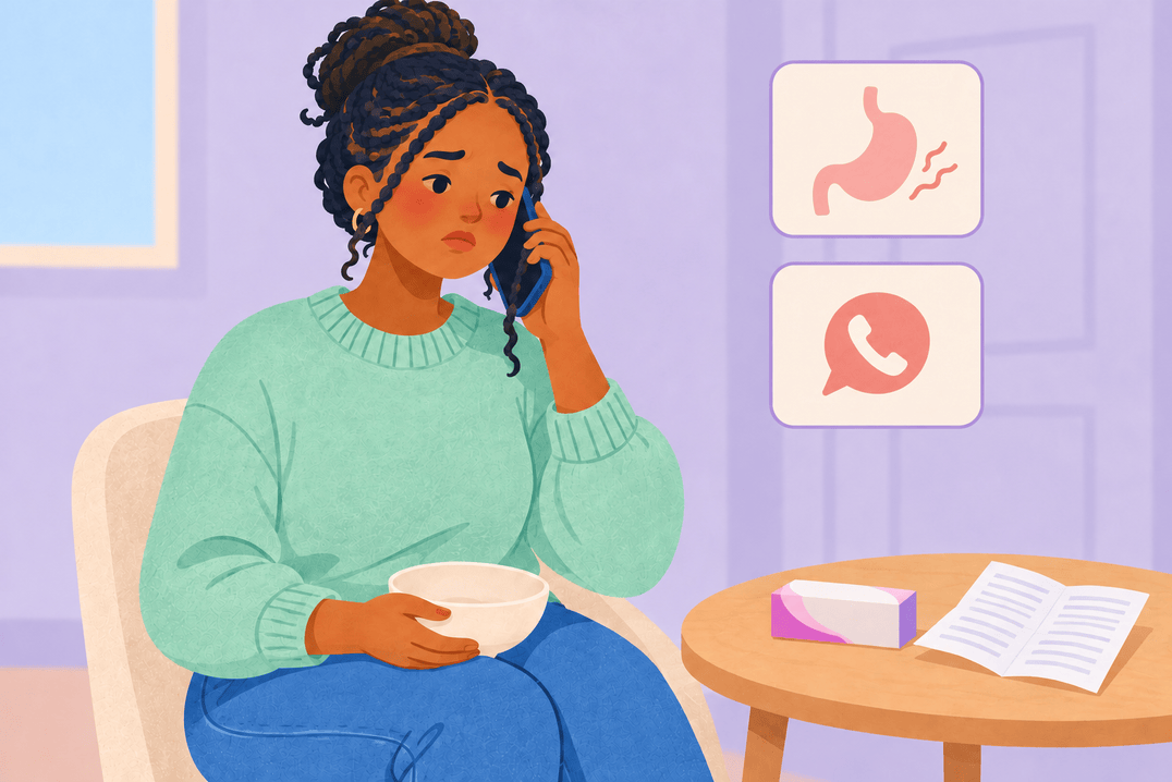 Illustration about vomiting after emergency contraception