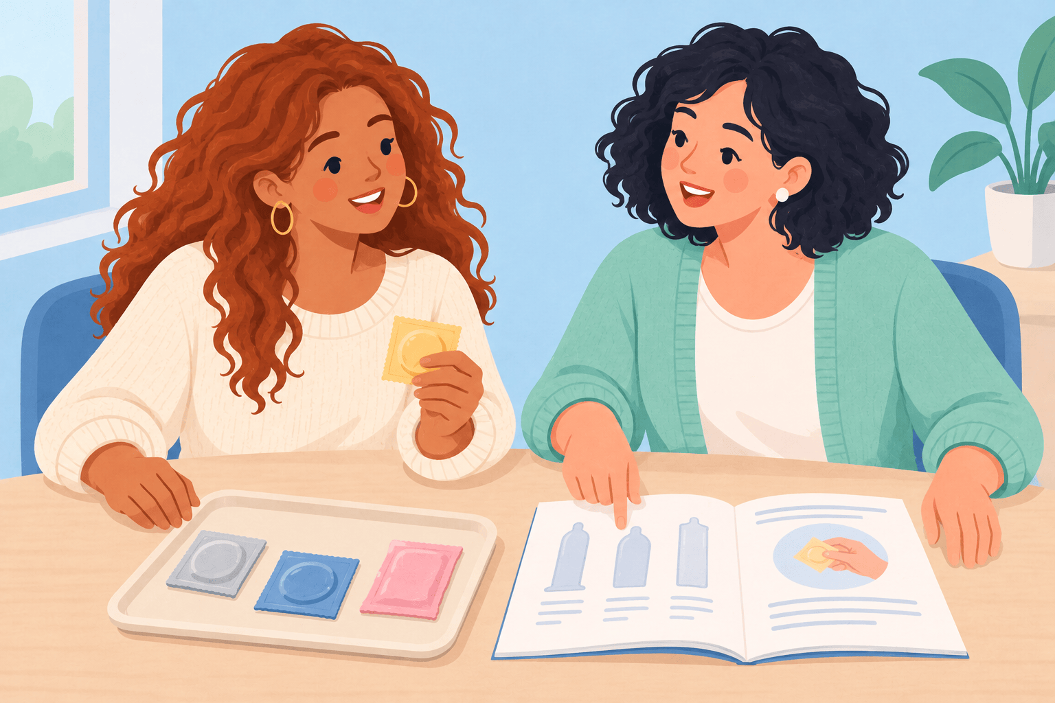 Illustration about condom sizes and fit