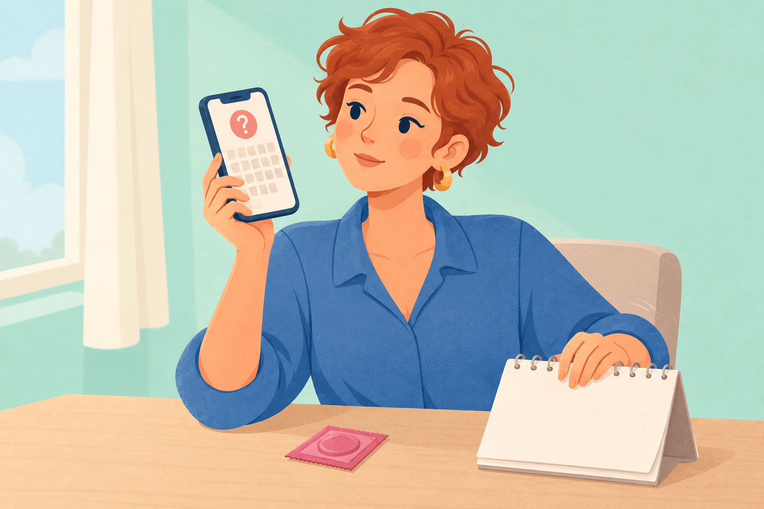Illustration about calendar predictions and pregnancy risk