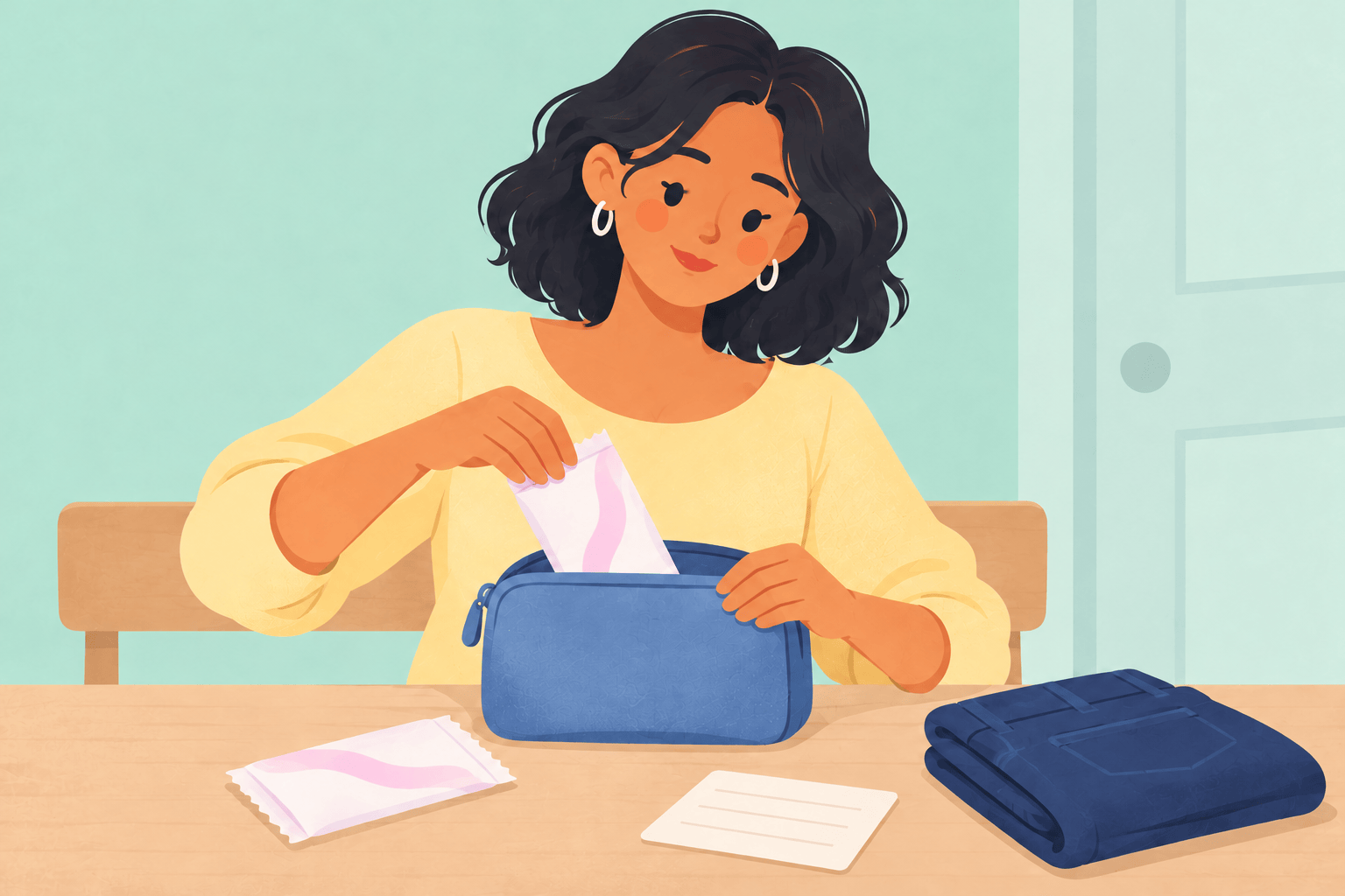 Illustration about pads for heavy flow