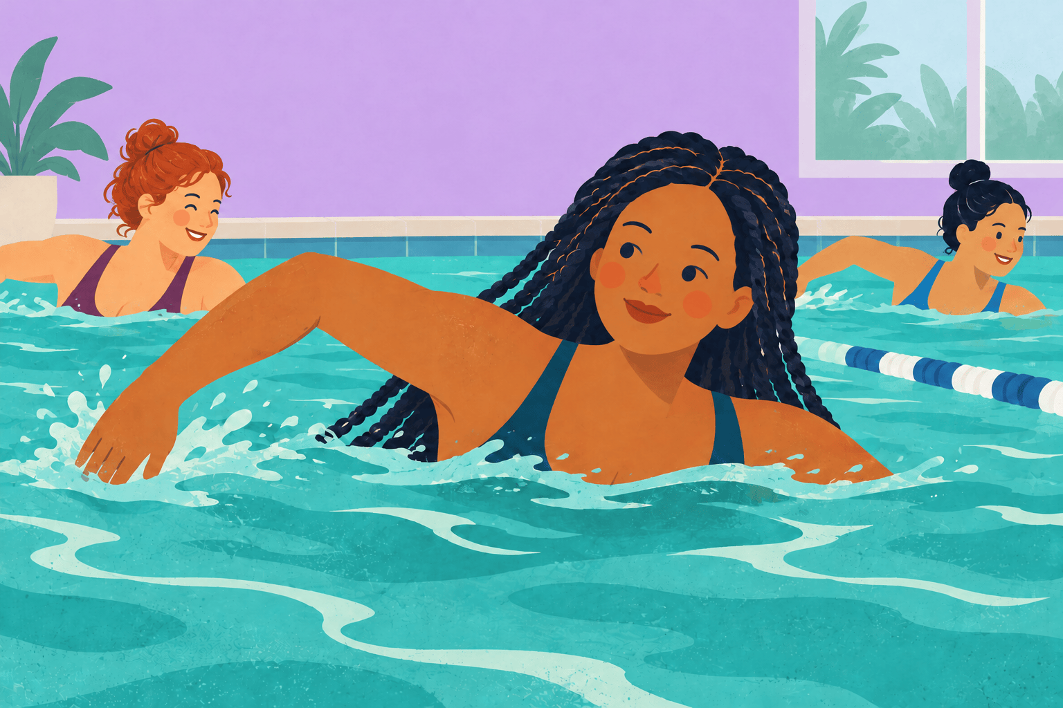 Illustration about swimming during your period