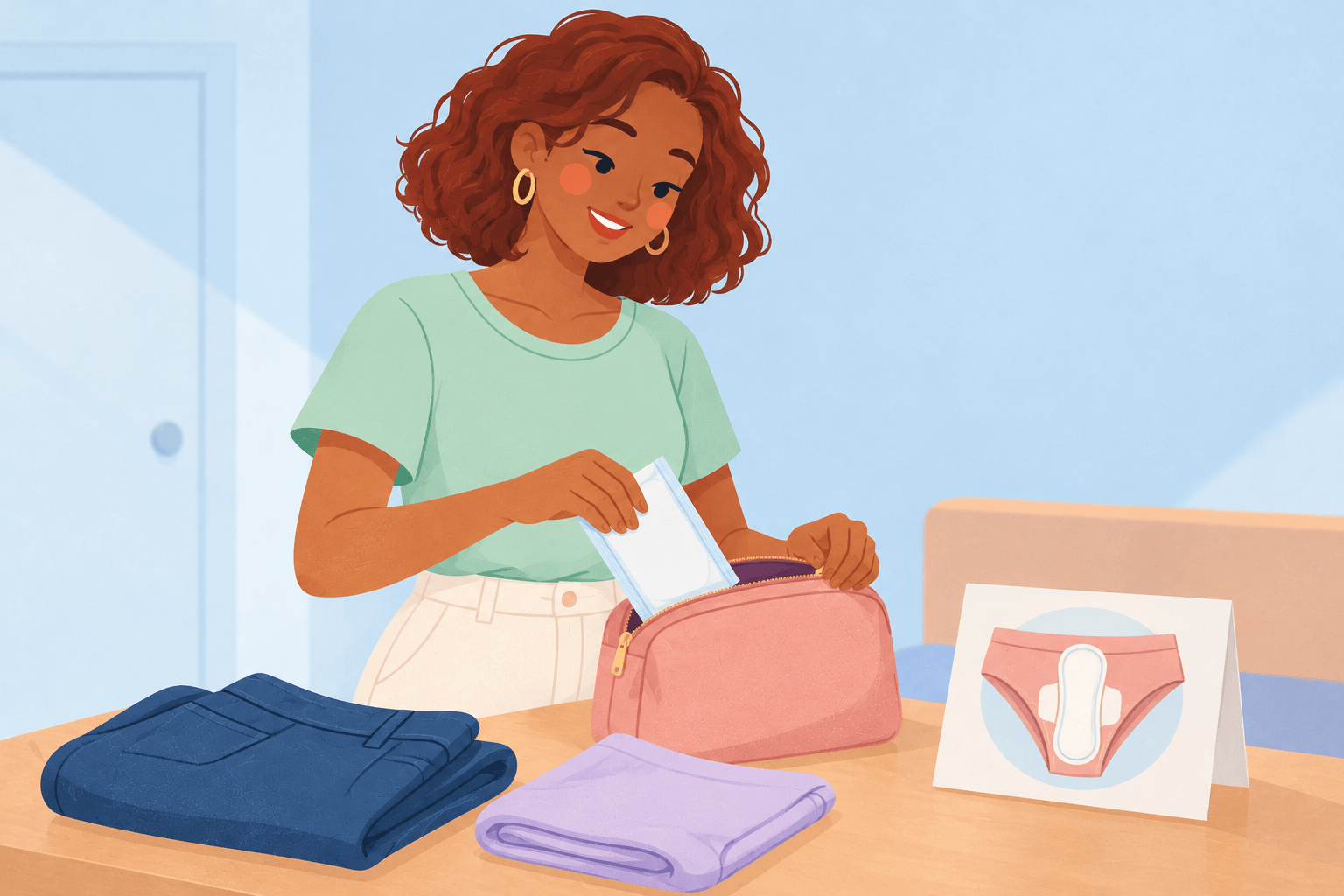 Illustration about period leaks