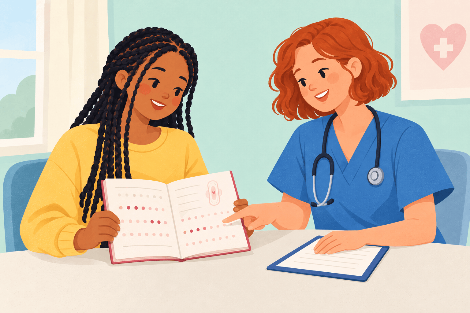 Illustration about heavy periods in teenagers