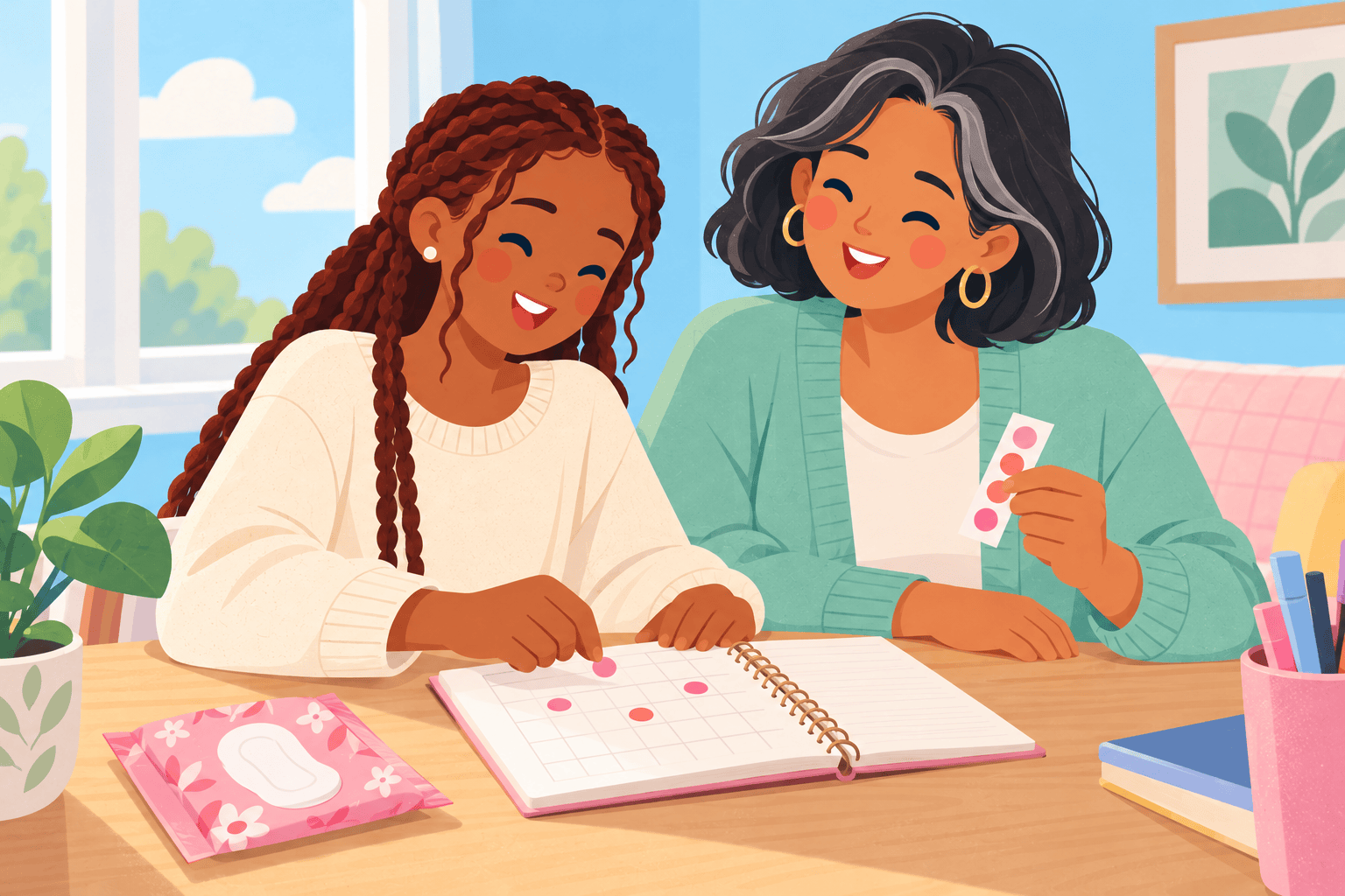 Illustration about teaching period tracking
